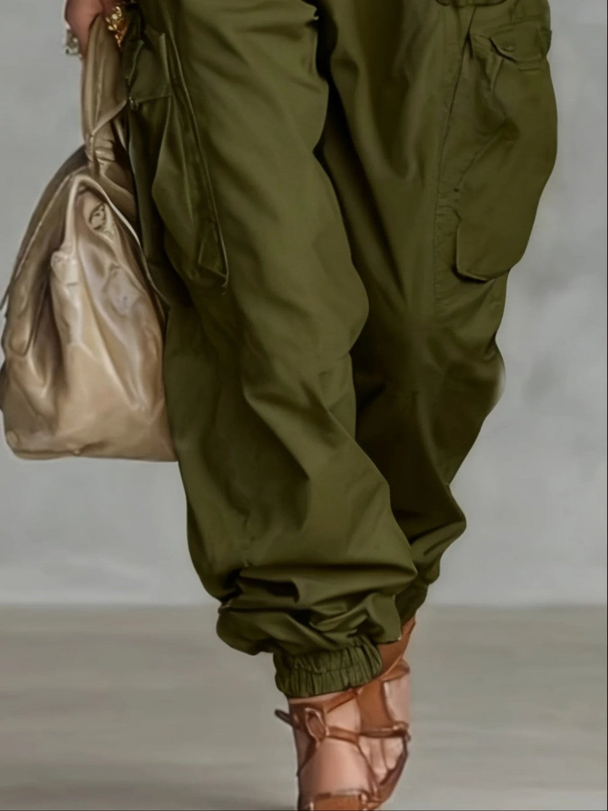 Vada | Parachute Cargo Pants with Cinched Ankle photo