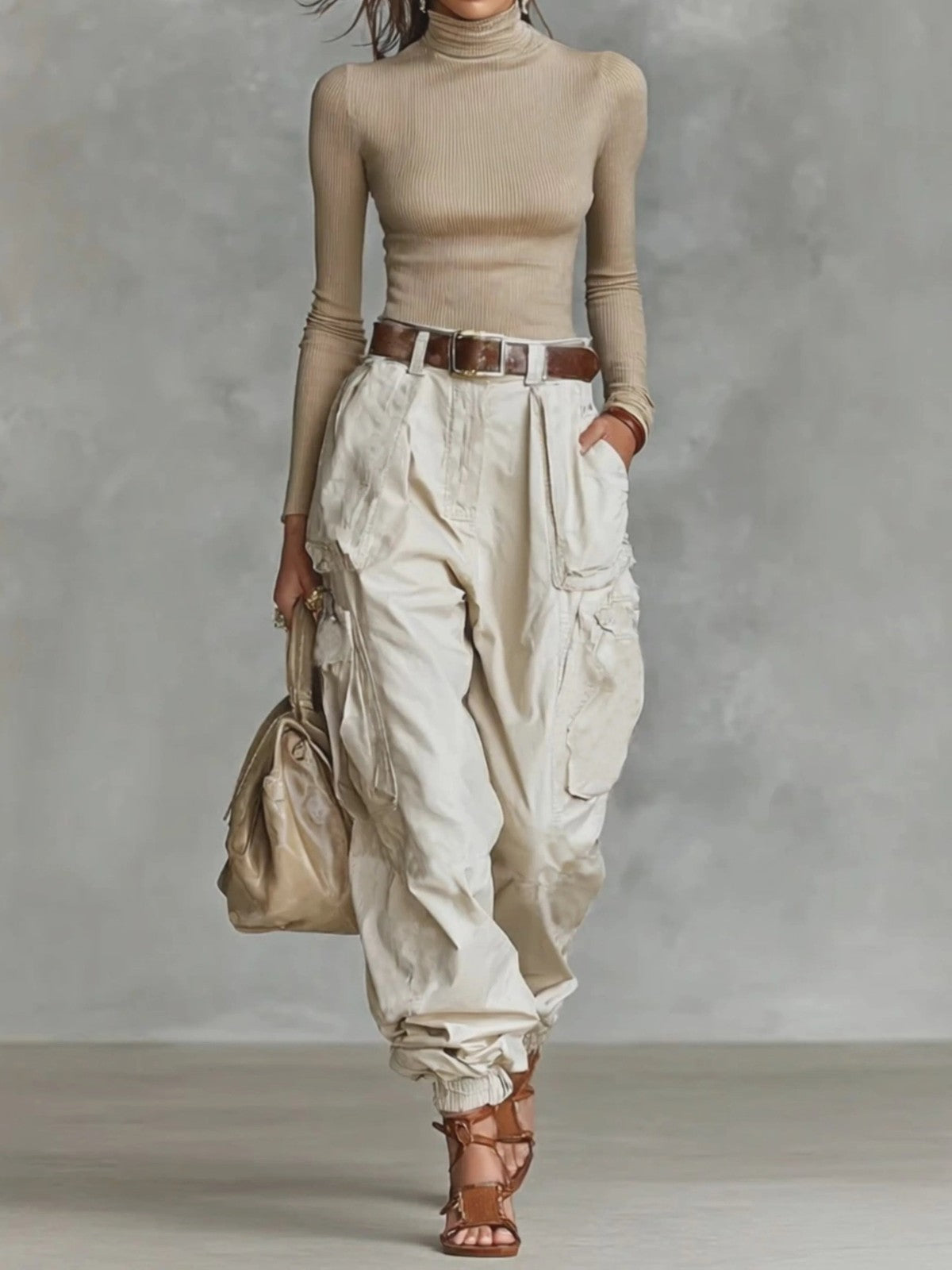 Vada | Parachute Cargo Pants with Cinched Ankle photo