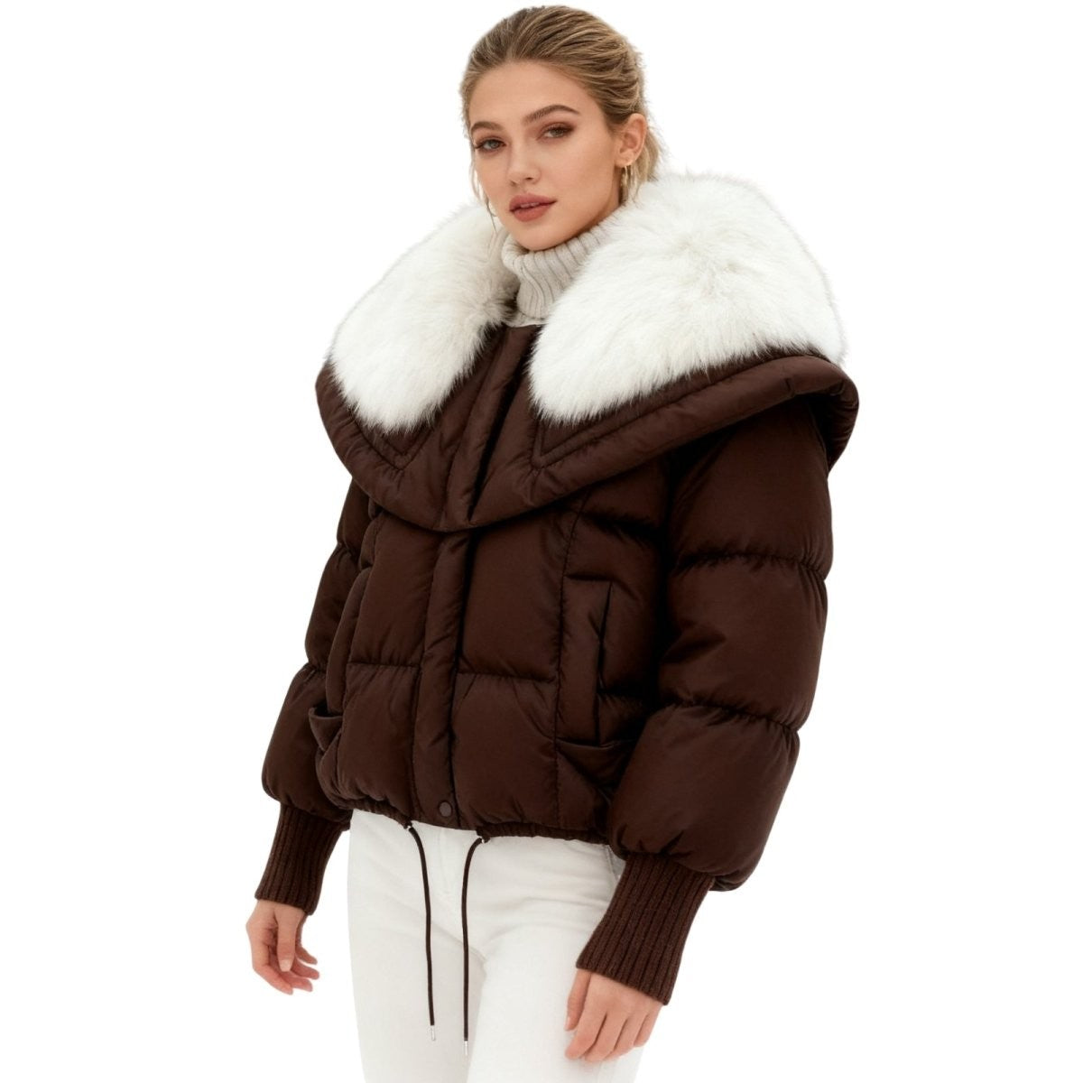 Valeria | Fur Collar Down Puffer Jacket photo