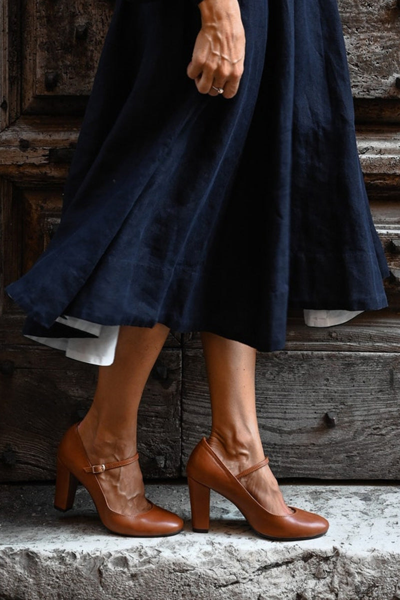 Wilhelmina | Mary Jane Heels with Ankle Strap and Block Heel