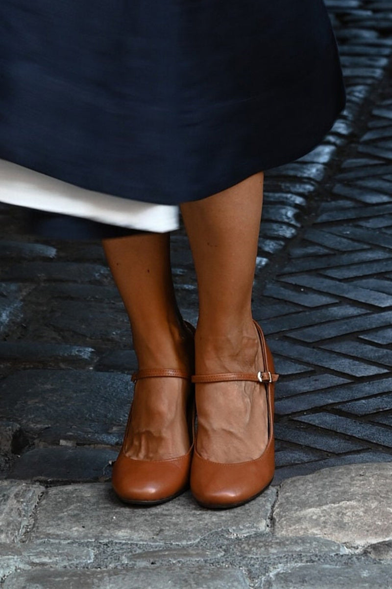 Wilhelmina | Mary Jane Heels with Ankle Strap and Block Heel