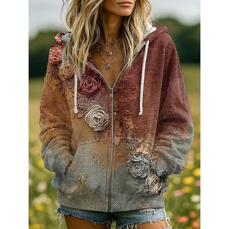 Marchetta | Women's Nature-Inspired Zip-Up Hoodie