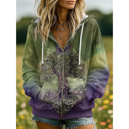 Marchetta | Women's Nature-Inspired Zip-Up Hoodie