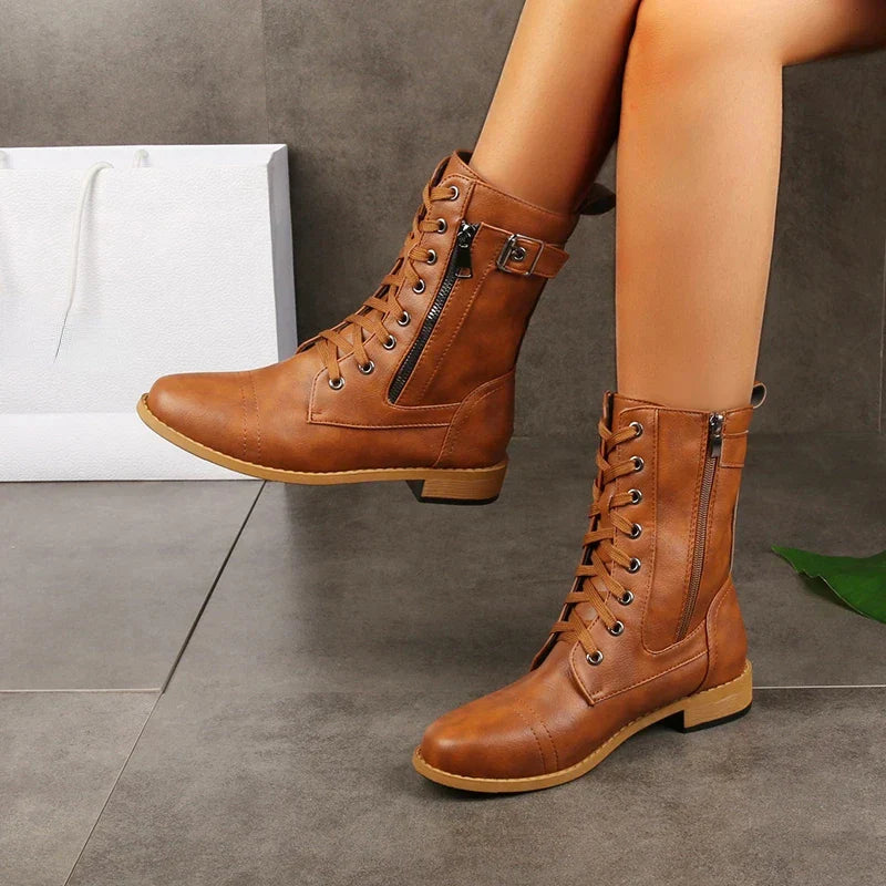 Sawyer | Lace-Up Faux Ankle Boots