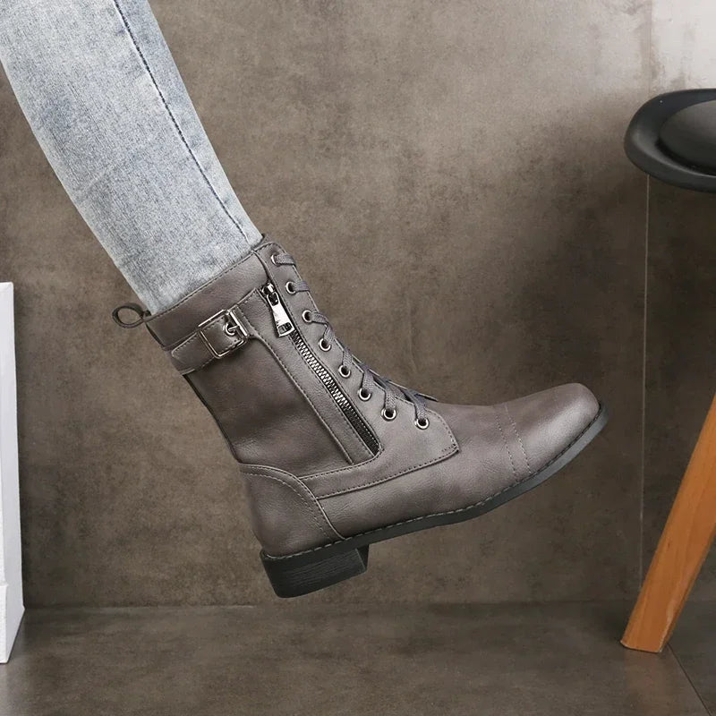 Sawyer | Lace-Up Faux Ankle Boots