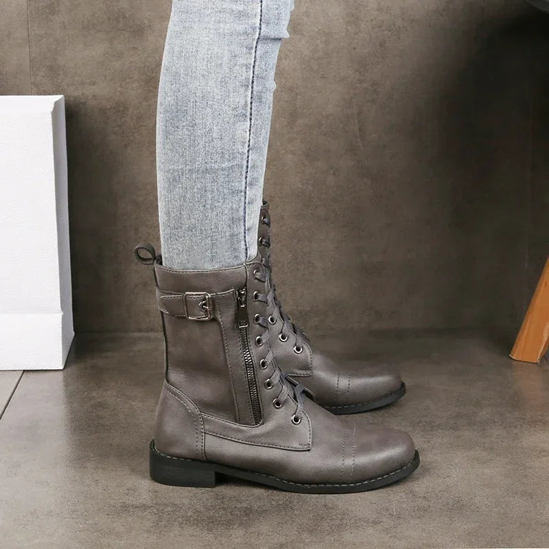 Sawyer | Lace-Up Faux Ankle Boots