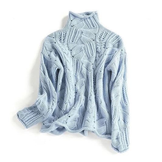 Madison | Cable Knit Turtleneck Long Sleeve Sweater