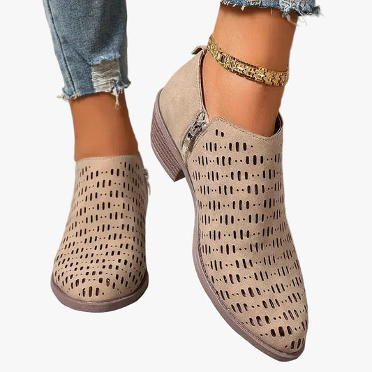Presley | Perforated Faux Suede Boots