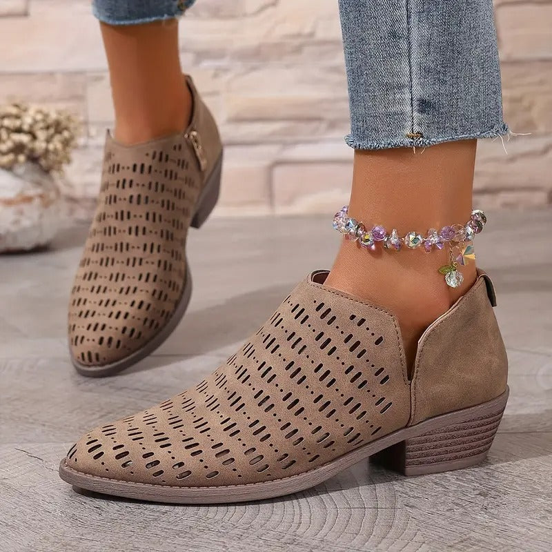 Presley | Perforated Faux Suede Boots