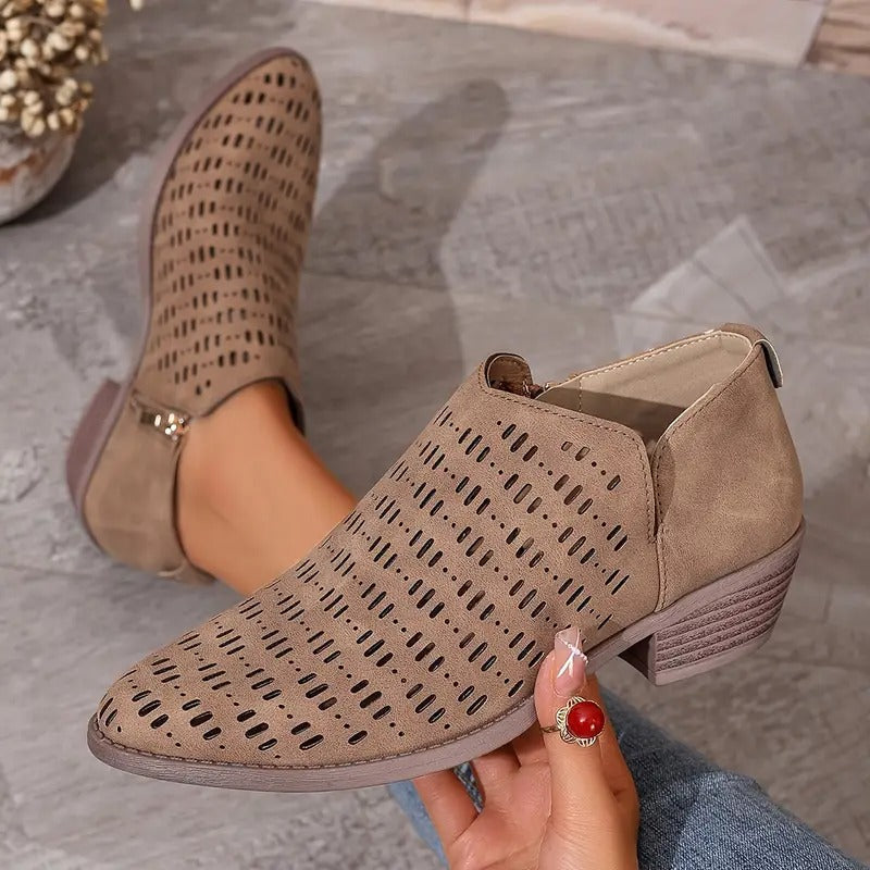 Presley | Perforated Faux Suede Boots