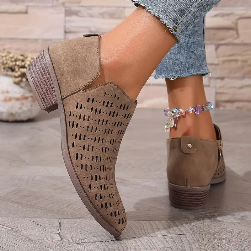 Presley | Perforated Faux Suede Boots