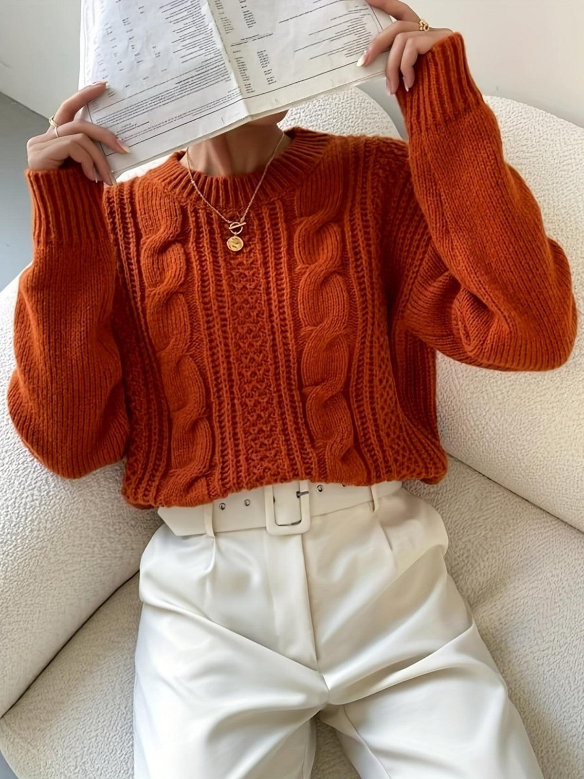 Piper | Chunky Knit Oversized V-Neck Sweater
