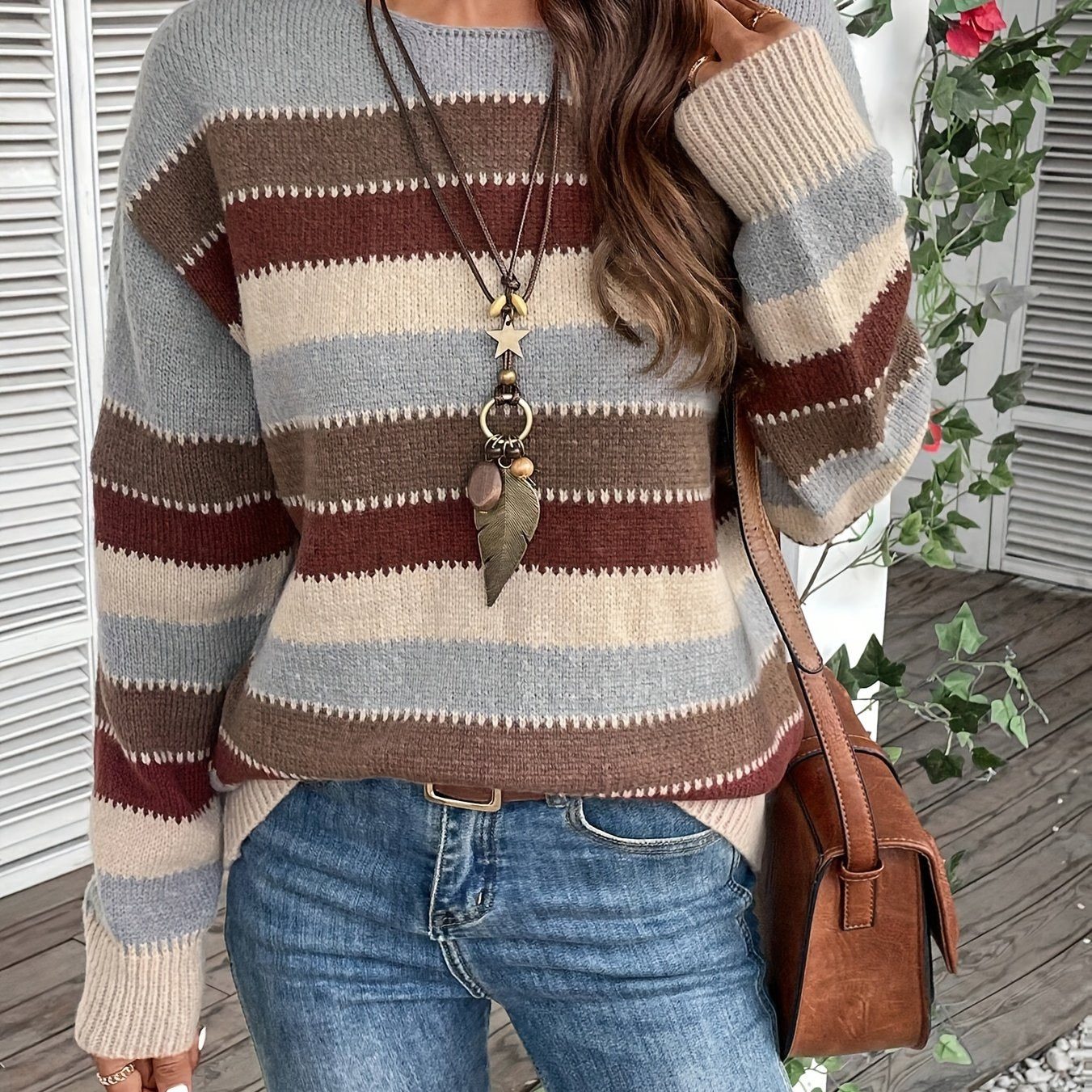 Azalea | Colorful Crew Neck Sweater