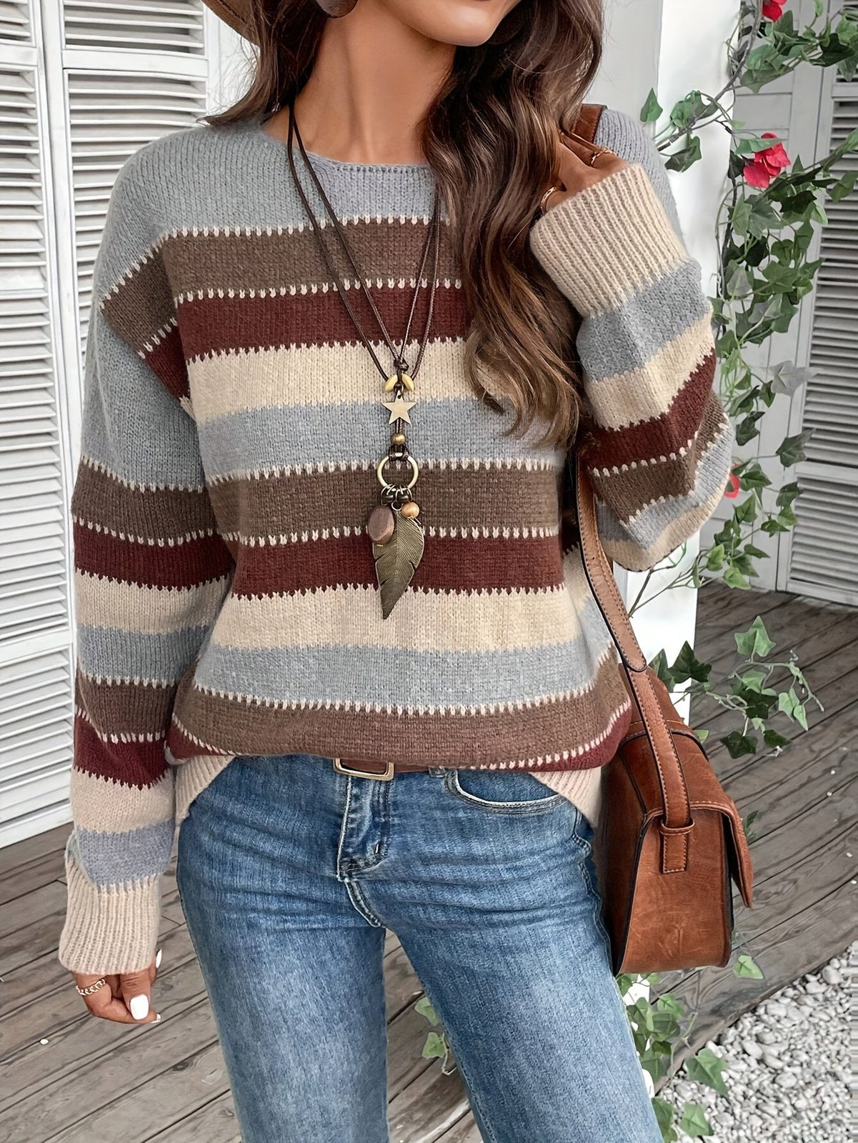 Azalea | Colorful Crew Neck Sweater