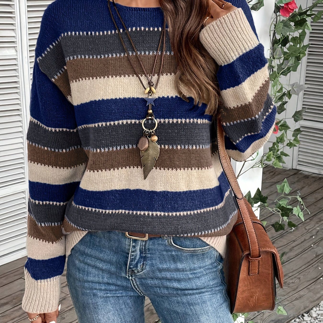 Azalea | Colorful Crew Neck Sweater