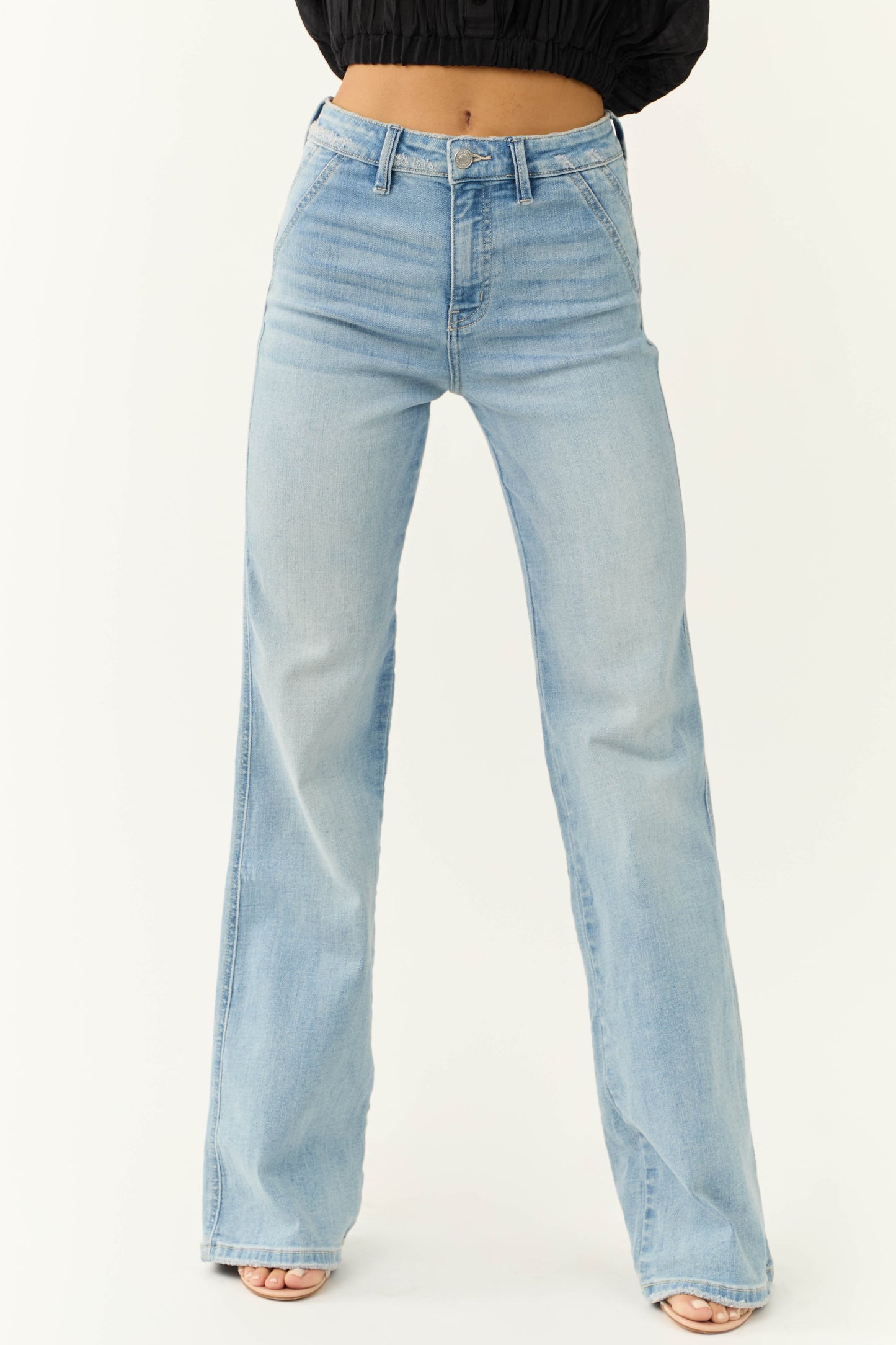 Ilaria | Denim Jeans with High-Rise Waist and Flared Legs