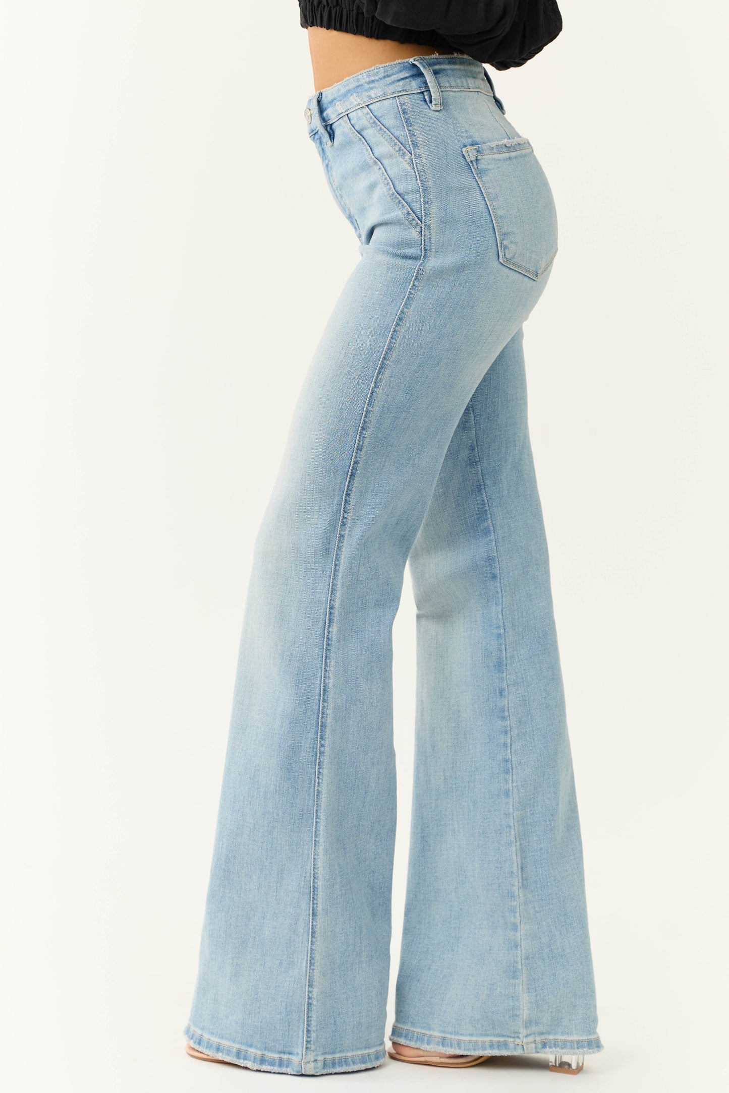Ilaria | Denim Jeans with High-Rise Waist and Flared Legs