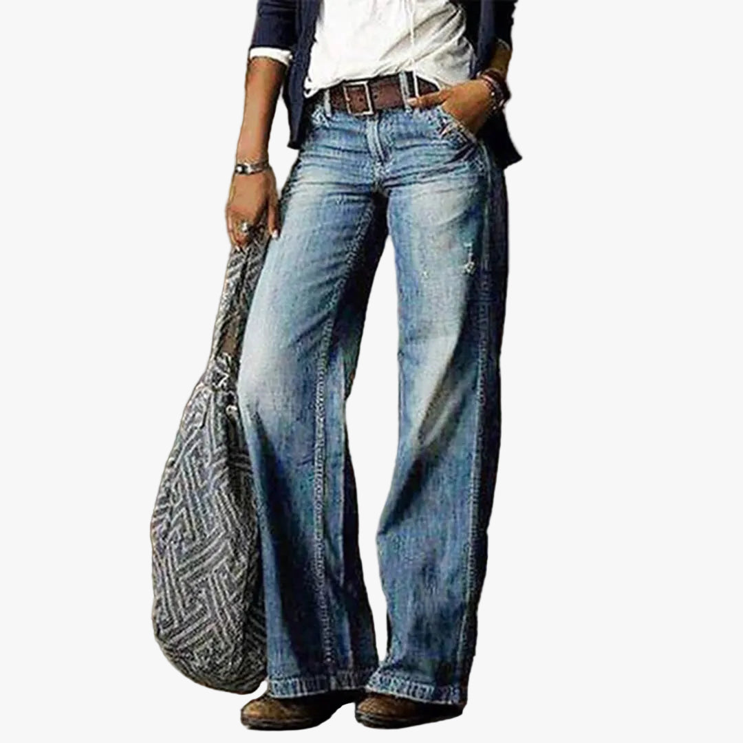 Cassia | Denim Jeans with High-Rise Waist and Wide Legs