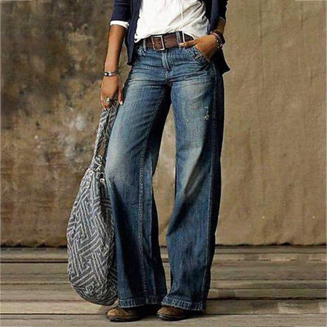Cassia | Denim Jeans with High-Rise Waist and Wide Legs