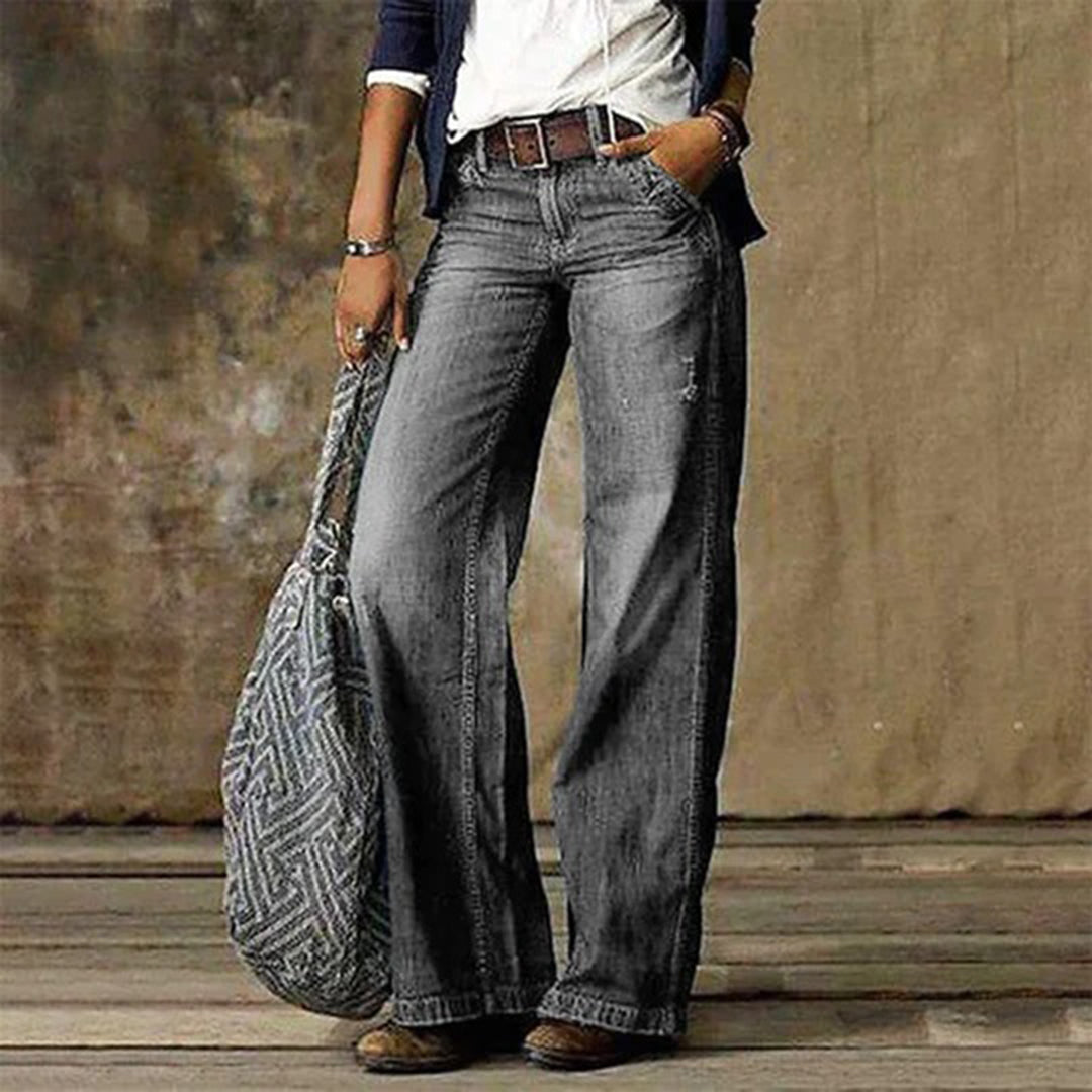 Cassia | Denim Jeans with High-Rise Waist and Wide Legs
