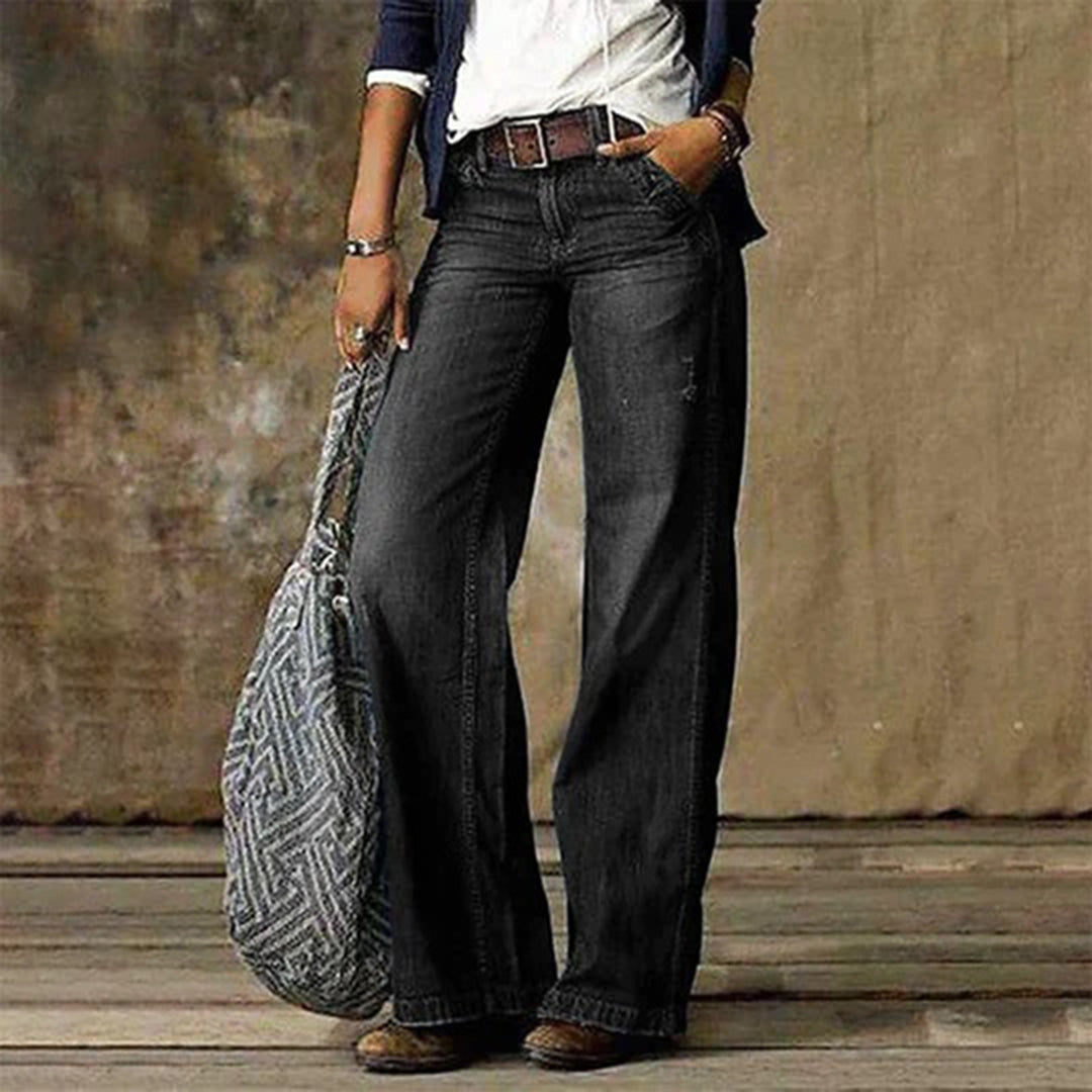 Cassia | Denim Jeans with High-Rise Waist and Wide Legs