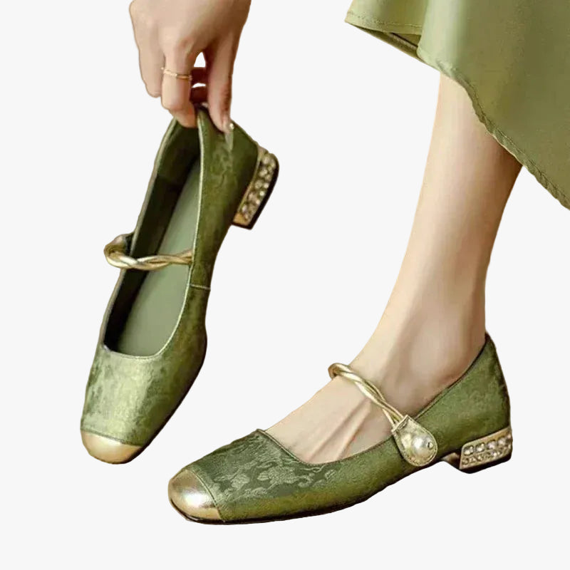 Sennett | Dress Satin-Style Heels with Square Toe and Twisted Strap