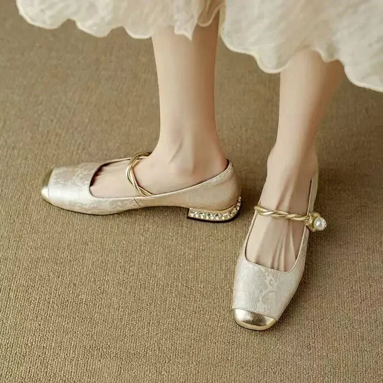 Sennett | Dress Satin-Style Heels with Square Toe and Twisted Strap