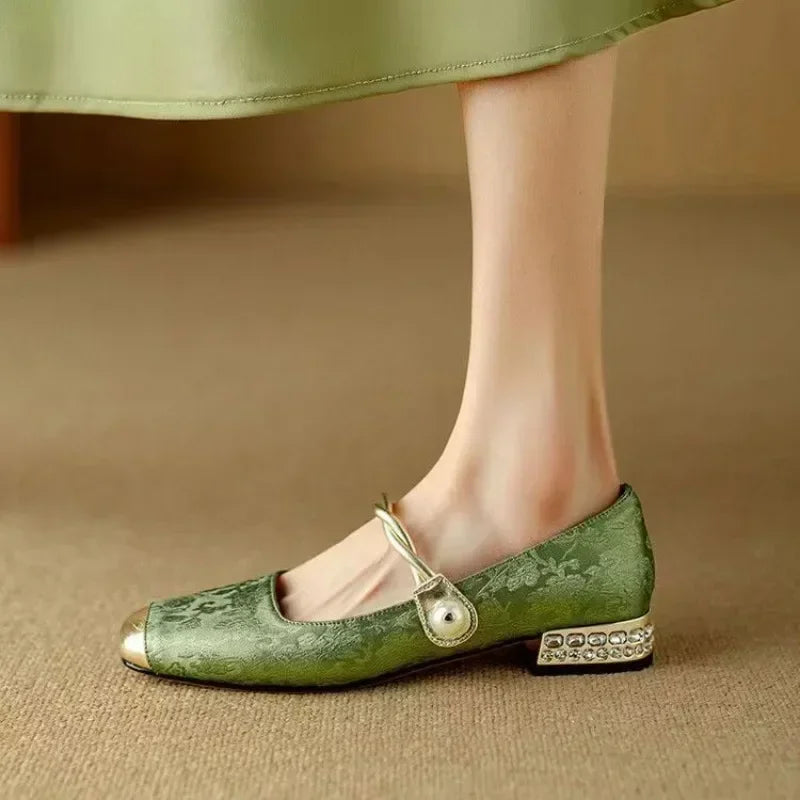 Sennett | Dress Satin-Style Heels with Square Toe and Twisted Strap