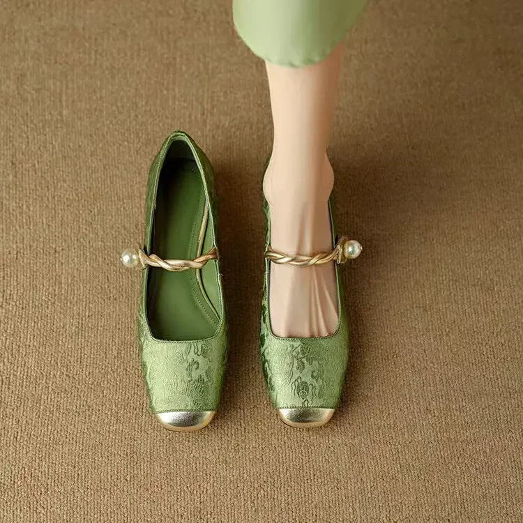 Sennett | Dress Satin-Style Heels with Square Toe and Twisted Strap