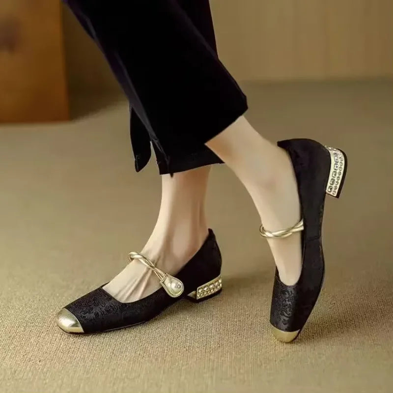 Sennett | Dress Satin-Style Heels with Square Toe and Twisted Strap
