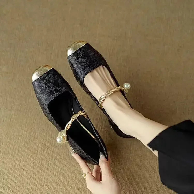 Sennett | Dress Satin-Style Heels with Square Toe and Twisted Strap