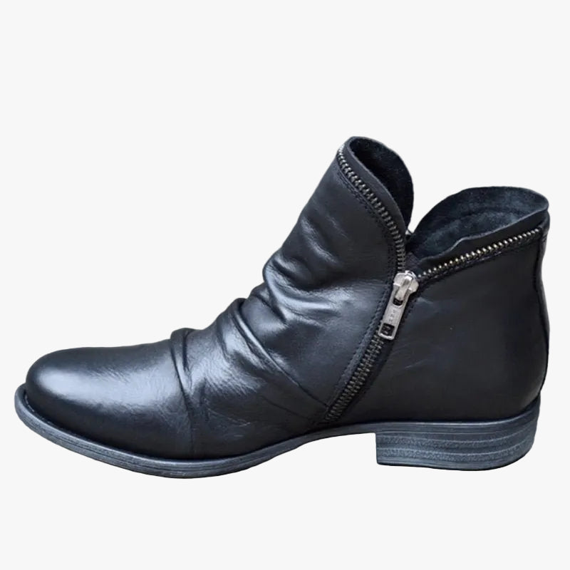 Sutton | Ruched Vamp Ankle Boots