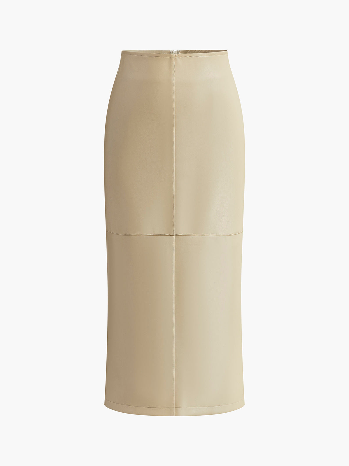 Marcelline | Faux Midi Skirt with Back Slit and Panel Seams