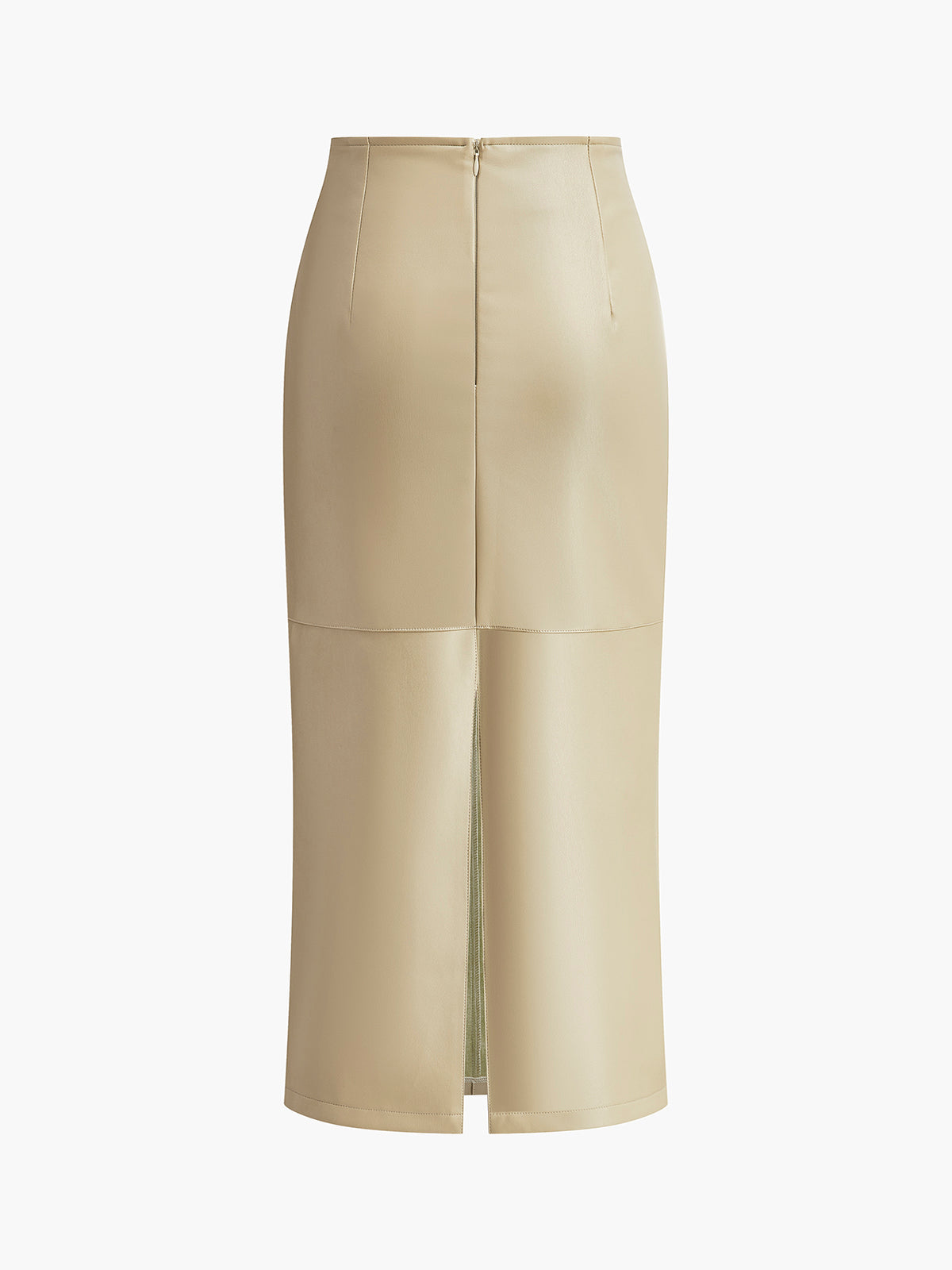 Marcelline | Faux Midi Skirt with Back Slit and Panel Seams