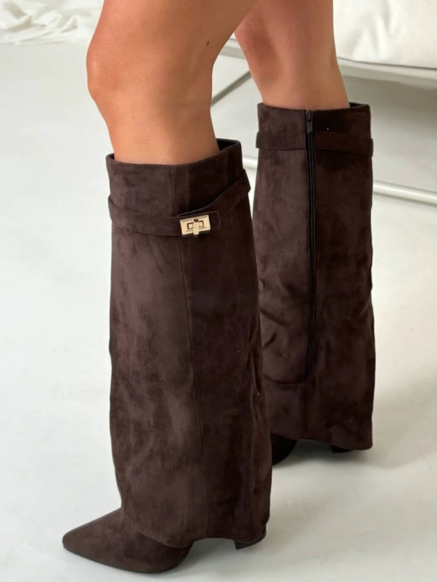 Wynter | Knee-High Boots with Buckle Strap