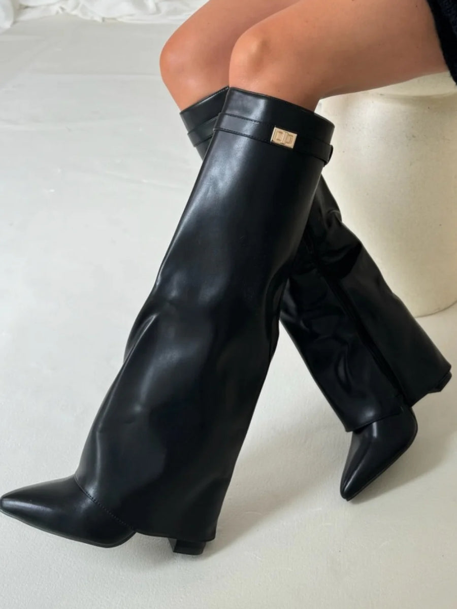 Wynter | Knee-High Boots with Buckle Strap