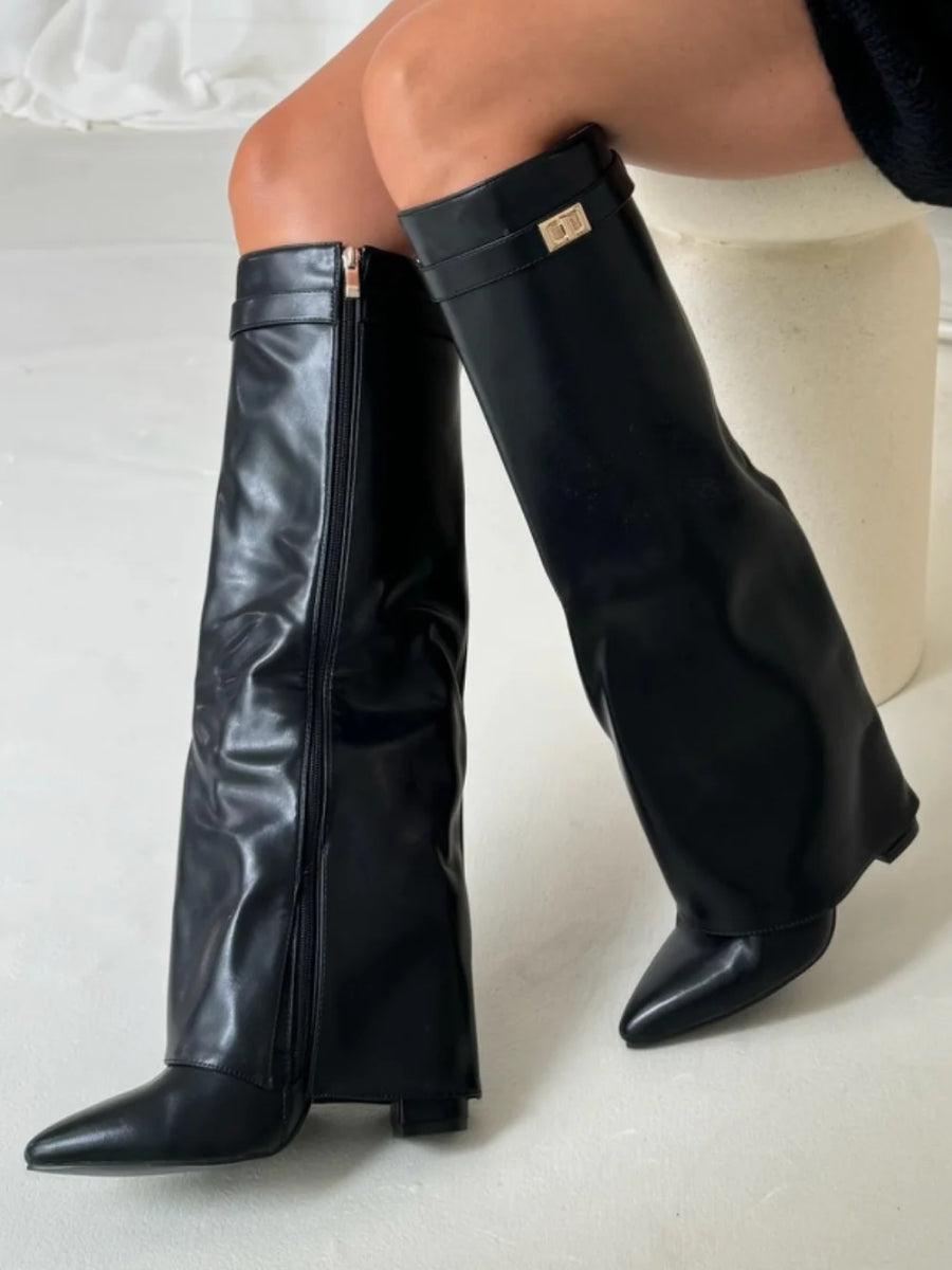 Wynter | Knee-High Boots with Buckle Strap