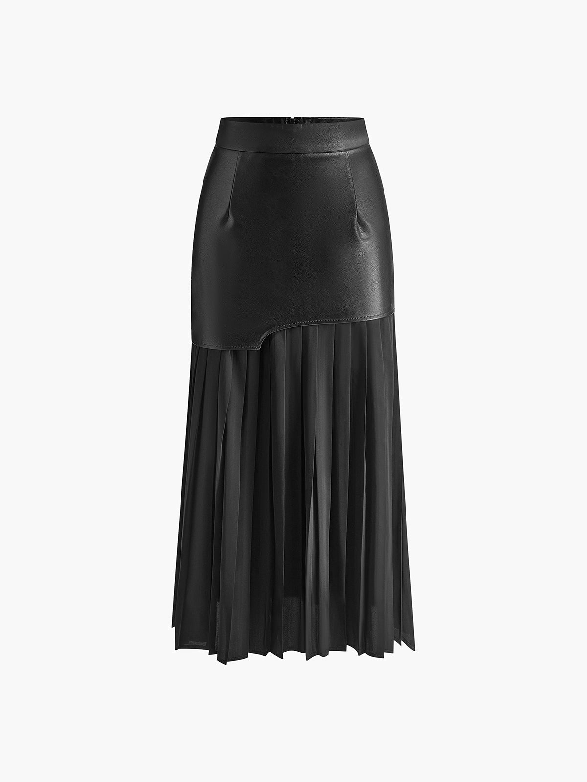 Marlowe | Midi Skirt with Faux Overlay and Pleated Hem