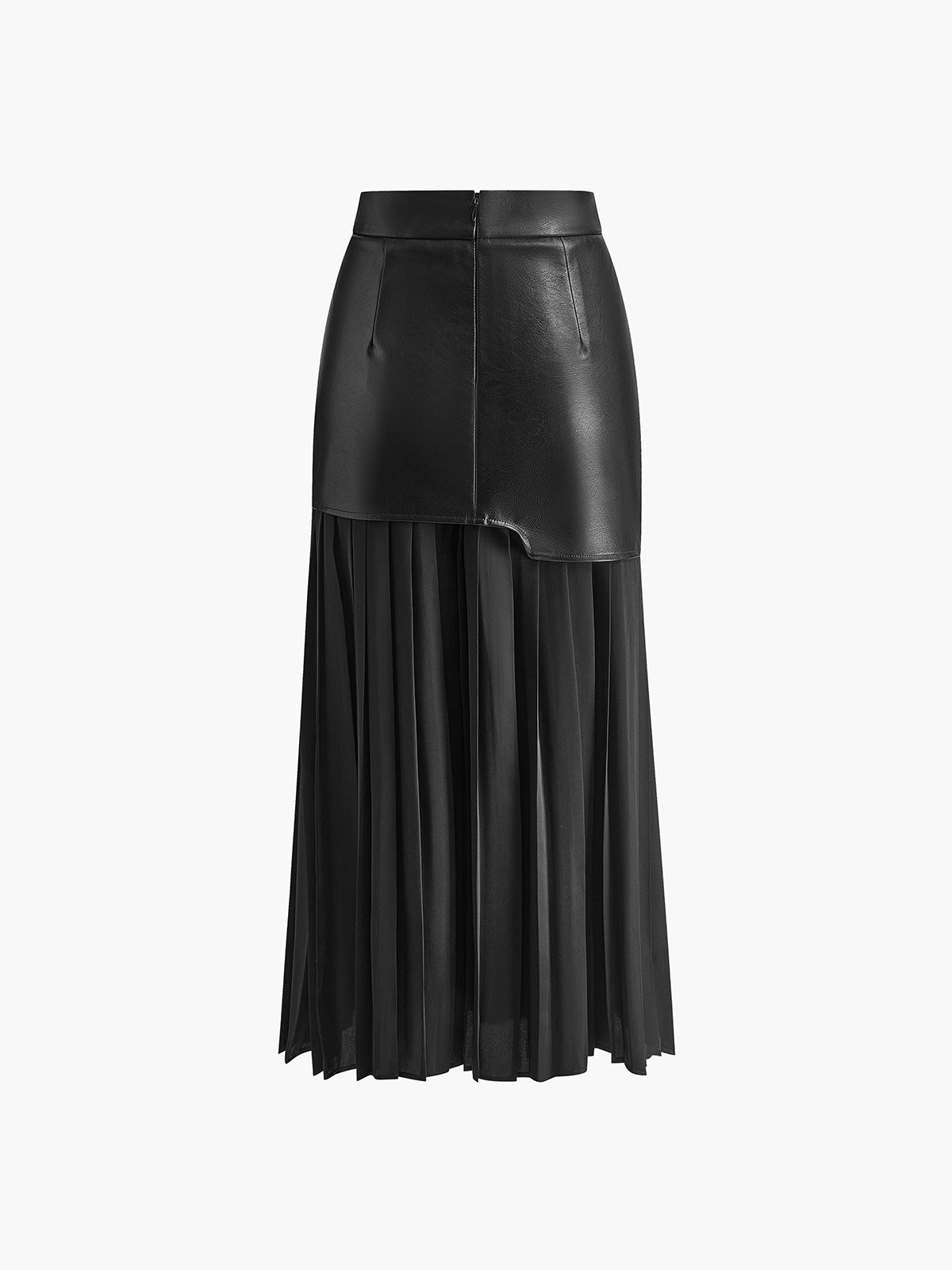 Marlowe | Midi Skirt with Faux Overlay and Pleated Hem