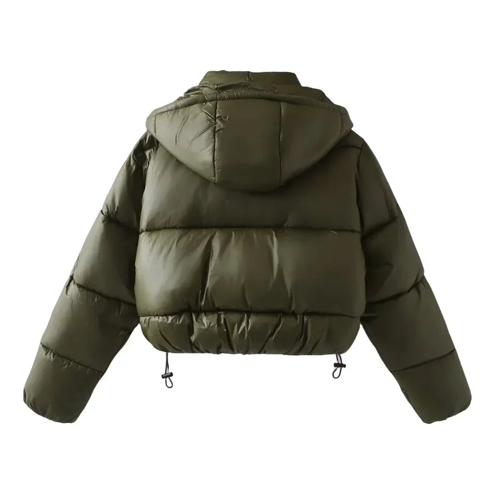Lenora | Padded Puffer Jacket with Hood and Snap Closure