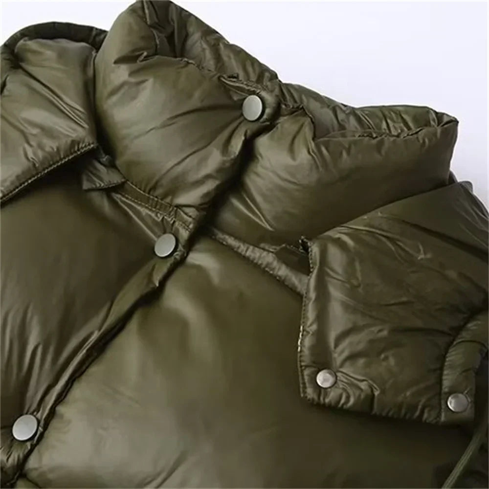 Lenora | Padded Puffer Jacket with Hood and Snap Closure