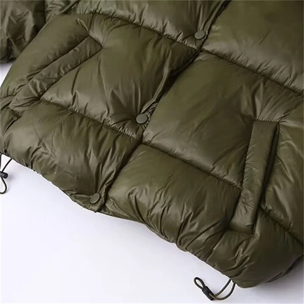 Lenora | Padded Puffer Jacket with Hood and Snap Closure