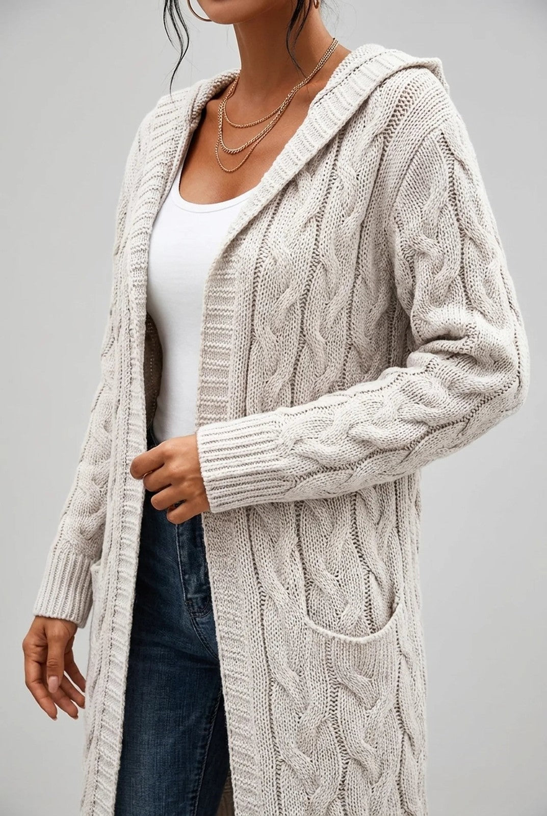 Ivy | Hooded Cardigan in Cozy Plus Size Knit