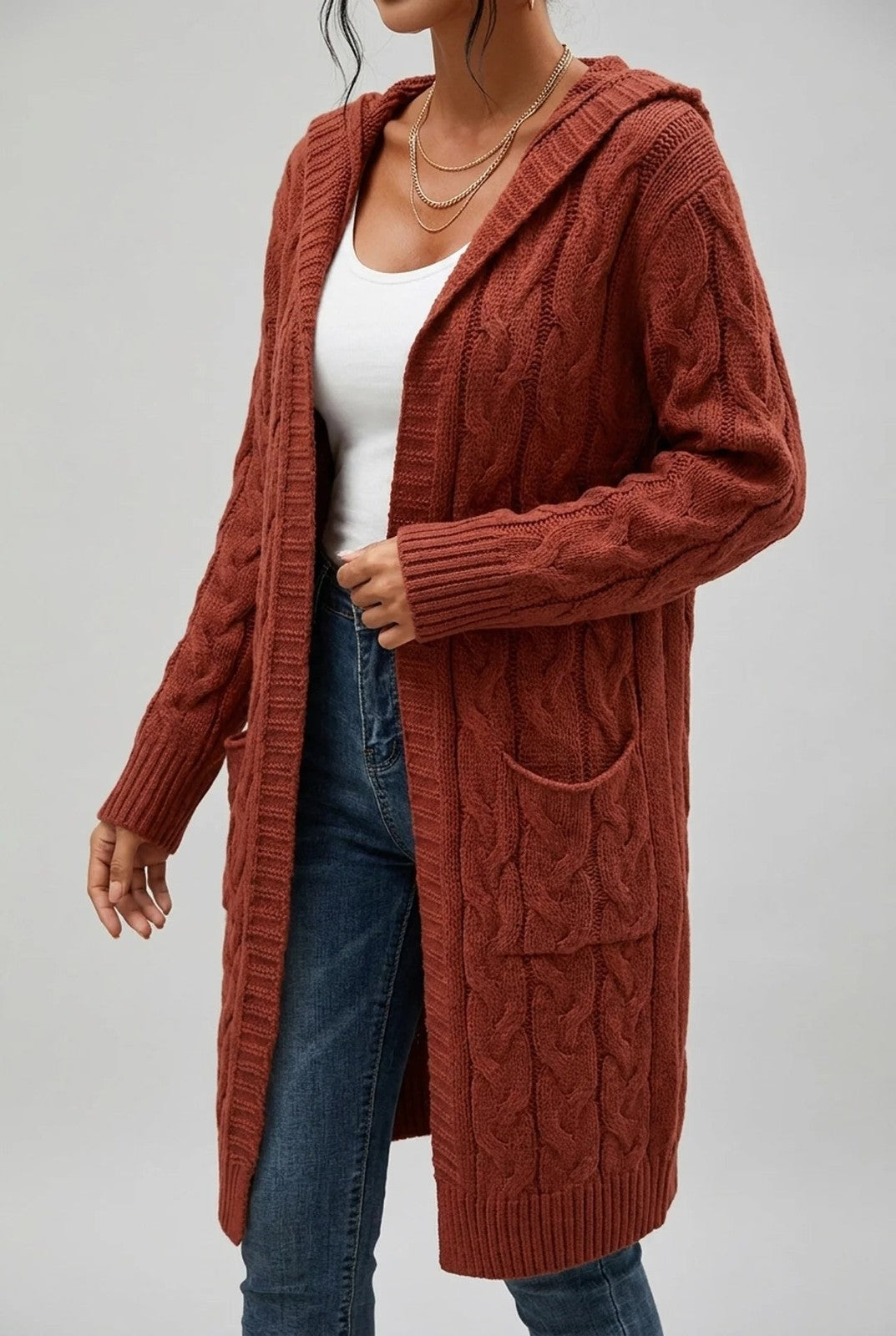 Ivy | Hooded Cardigan in Cozy Plus Size Knit