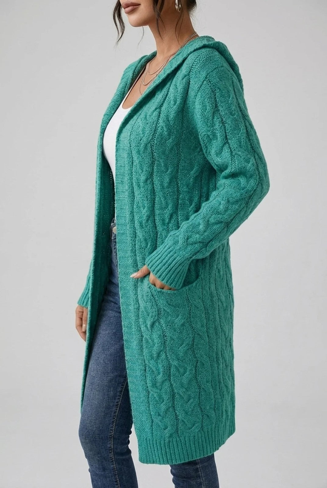 Ivy | Hooded Cardigan in Cozy Plus Size Knit
