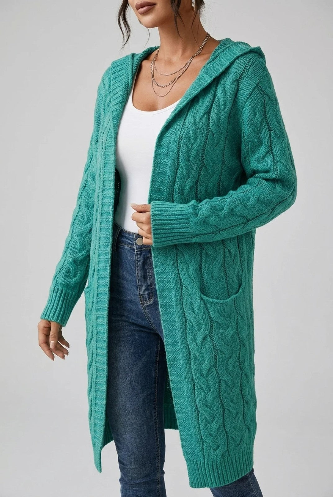 Ivy | Hooded Cardigan in Cozy Plus Size Knit