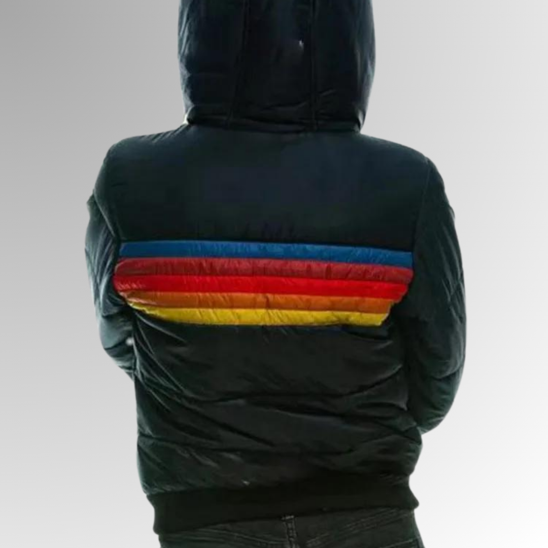 Lumina | Quilted Puffer Jacket with Hood and Stripe Bands