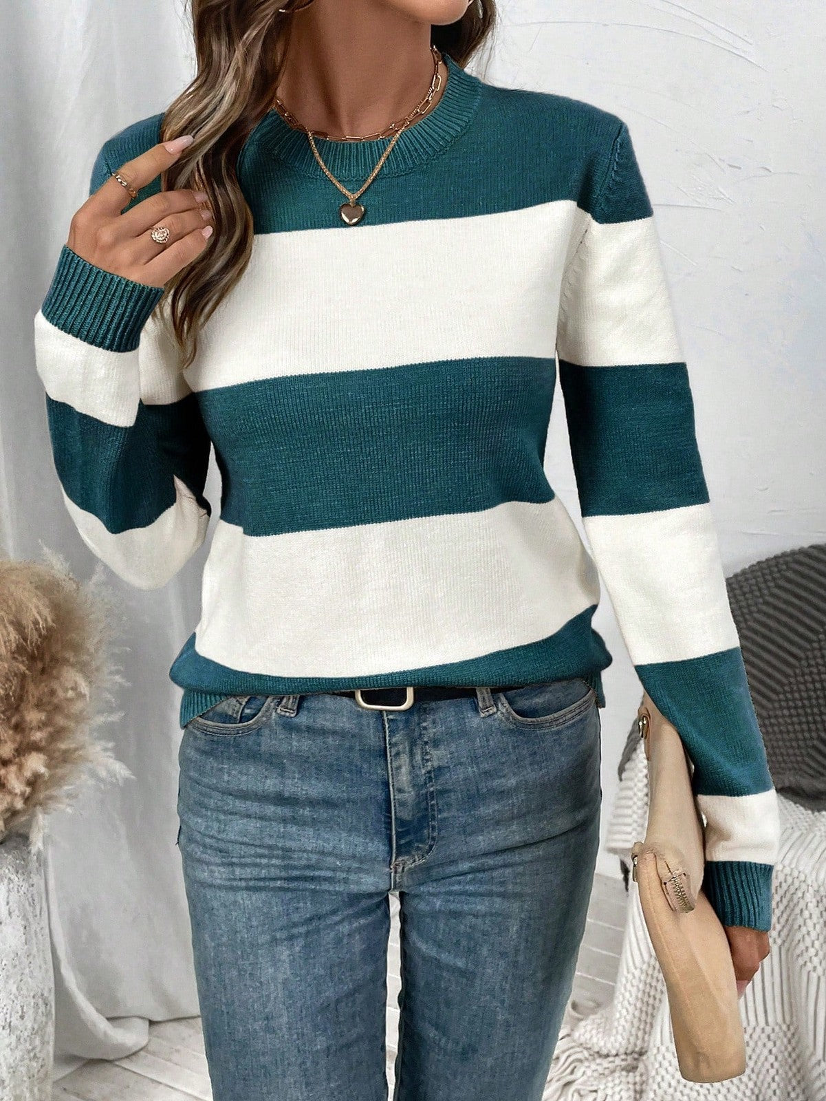 Colette | Striped Crew Neck Sweater