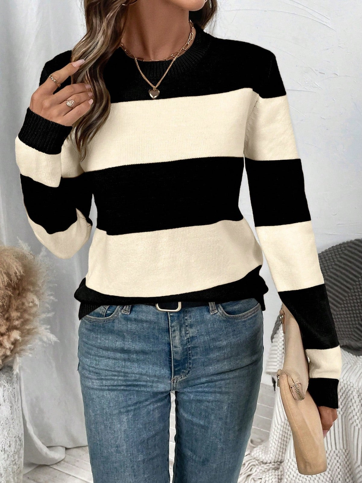 Colette | Striped Crew Neck Sweater
