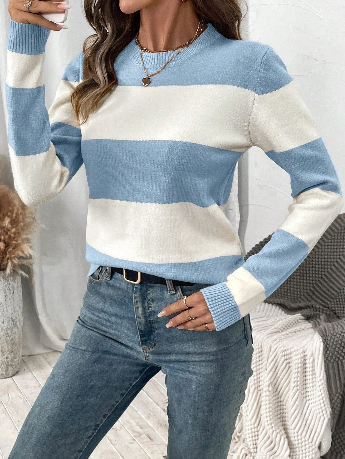 Colette | Striped Crew Neck Sweater